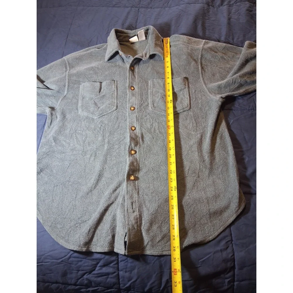 The North Face Shirt Mens Size Large‎ Blue Beige Fleece Vintage Button Up